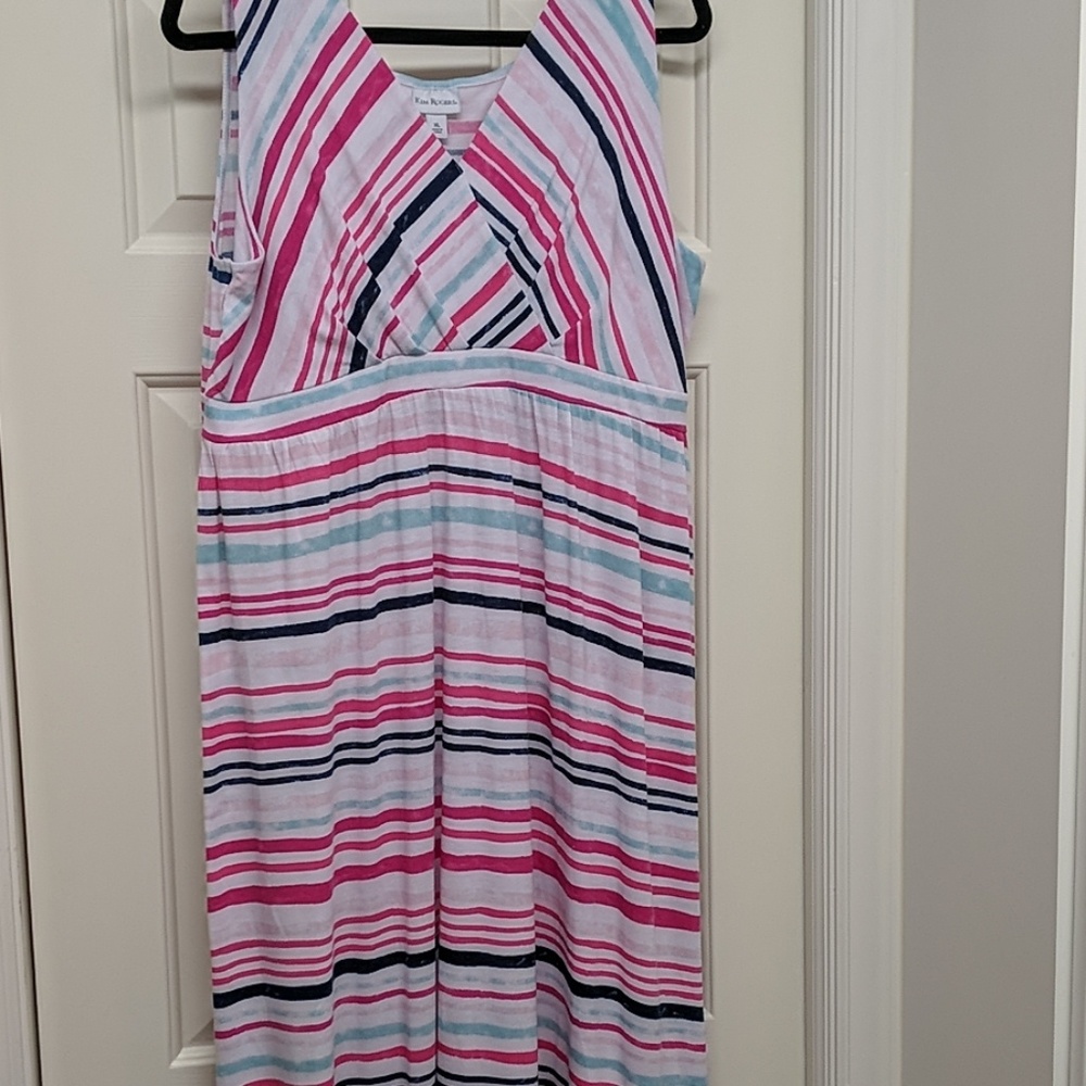 Kim Rogers Pink and Blue Maxi Dress size XL